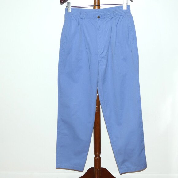 Eddie Bauer blue pleated front, tapered leg khaki pants - Picture 2 of 6